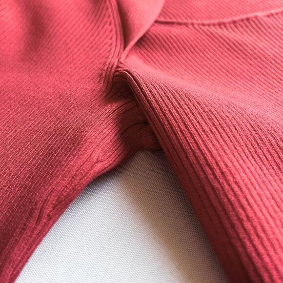 NWT TED BAKER VIENNIA LONG SLEEVE STRETCH KNIT FIT & FLARE DRESS IN DEEP PINK -L - Picture 13 of 16